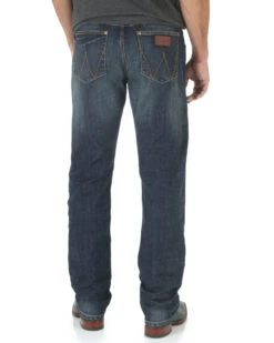 Wrangler Retro Men's Bozeman Medium Wash Low Rise Slim Straight Jeans -Western Cowboy Equipment Store 010J87 N9 P1
