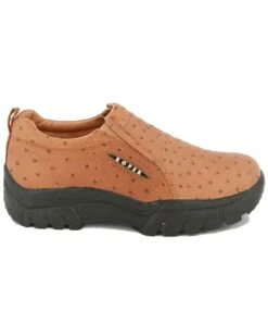Roper Ostrich Print Leather Slip-On Shoes 14 Roper Ostrich Print Leather Slip-On Shoes -Western Cowboy Equipment Store 038177 21 RT