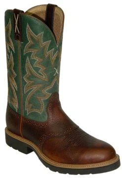 Twisted X Men's Saddle Vamp Pull On Work Boots - Steel Toe -Western Cowboy Equipment Store 050C24 38 P1