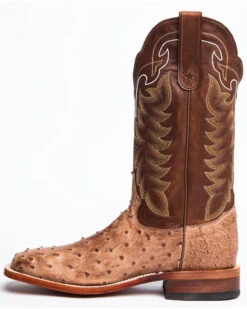 Tony Lama Men's San Saba Vintage Full Quill Ostrich Western Boots - Broad Square Toe