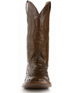 Ferrini Men's Cognac Full Quill Ostrich Western Boots - Broad Square Toe -Western Cowboy Equipment Store 066846 7012 P3