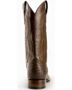Ferrini Men's Cognac Full Quill Ostrich Western Boots - Broad Square Toe -Western Cowboy Equipment Store 066846 7012 P4