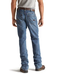 Ariat Men's FR M4 Medium Wash Relaxed Basic Bootcut Jeans -Western Cowboy Equipment Store 086839 7030 P1