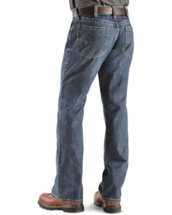 Ariat Men's FR M4 Medium Wash Relaxed Basic Bootcut Jeans -Western Cowboy Equipment Store 086839 N9 P1