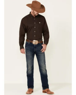 Cinch Men's Solid Brown Button Down Long Sleeve Western Shirt -Western Cowboy Equipment Store 0926V7 41 P2