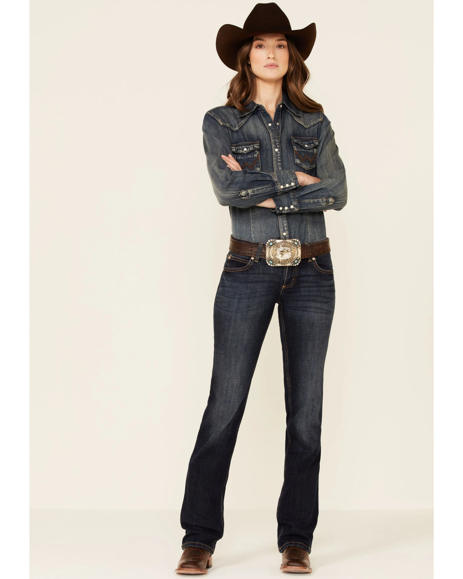 Wrangler Retro Women's Dark Wash Sadie Jeans 8 Wrangler Retro Women's Dark Wash Sadie Jeans - Image 6