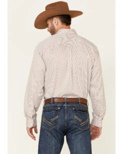 Cinch Men's Beige Tencel Stripe Long Sleeve Button-Down Western Shirt -Western Cowboy Equipment Store 2000240146 250 P4
