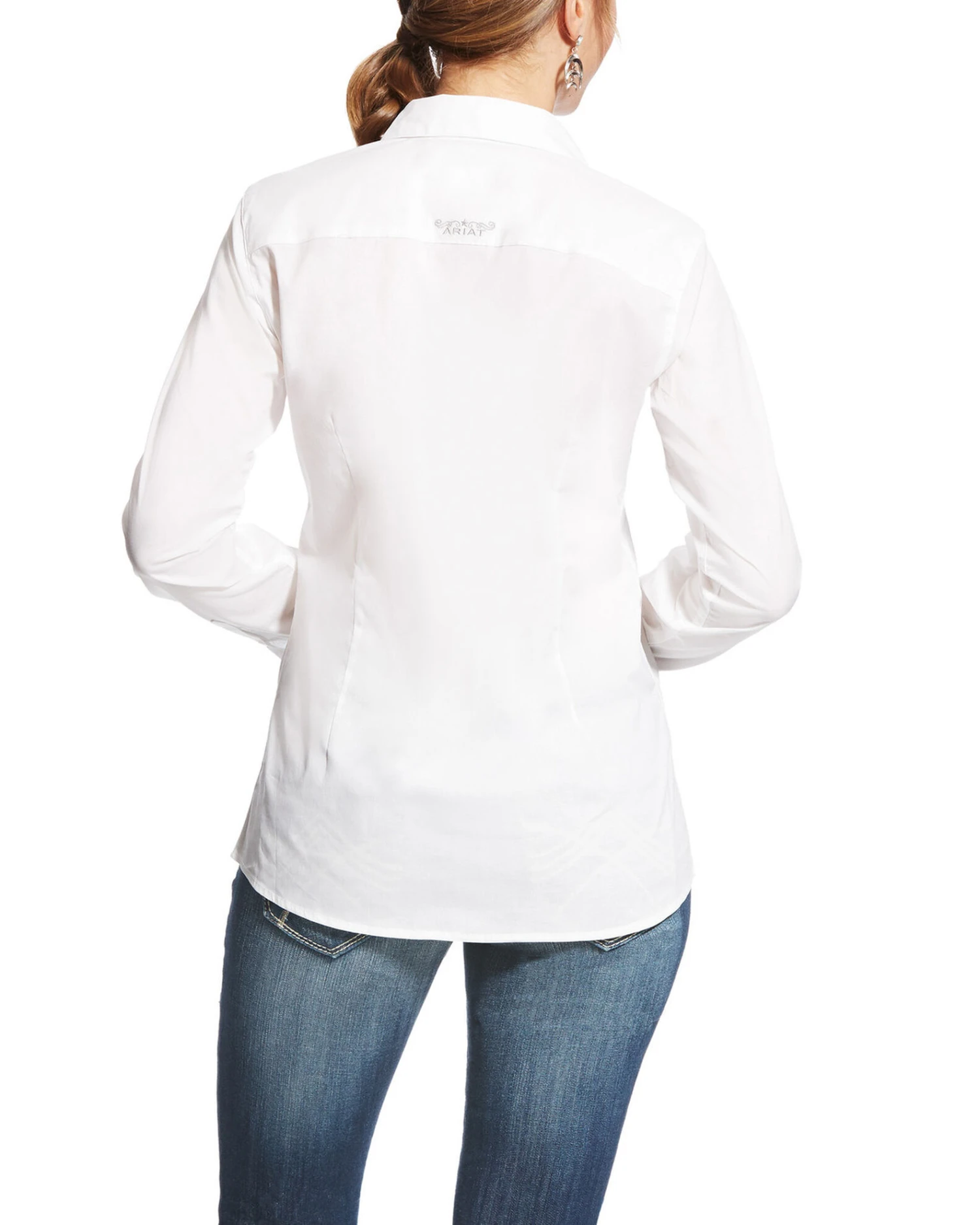 Ariat Women's Kirby White Stretch Button Down Long Sleeve Shirt 3 Ariat Women's Kirby White Stretch Button Down Long Sleeve Shirt