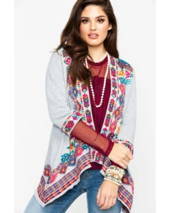 Johnny Was Women's French Terry Cardigan -Western Cowboy Equipment Store 2000277017 070 P1