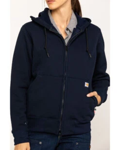 Carhartt Women's FR Rain Defender Hooded Heavyweight Zip Sweatshirt -Western Cowboy Equipment Store 2000278313 410 P4