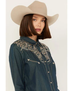 Scully Women's Vine Embroidered Long Sleeve Pearl Snap Western Shirt -Western Cowboy Equipment Store 2000281274 400 P2