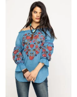 Honey Creek By Scully Women's Avalanche Peasant Blouse -Western Cowboy Equipment Store 2000281312 400 P1