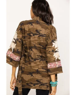 Johnny Was Women's Molly Camo Yuki Trapunto Linen Kimono -Western Cowboy Equipment Store 2000285855 900 P2