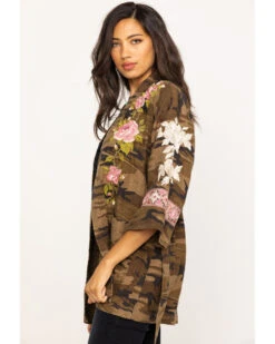 Johnny Was Women's Molly Camo Yuki Trapunto Linen Kimono -Western Cowboy Equipment Store 2000285855 900 P3