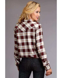 Stetson Women's Brown Plaid Long Sleeve Western Shirt -Western Cowboy Equipment Store 2000286948 200 P2