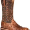 Durango Men's Wheat Brown Exotic Full-Quill Ostrich Western Boots - Square Toe -Western Cowboy Equipment Store 2000315550 200 P1