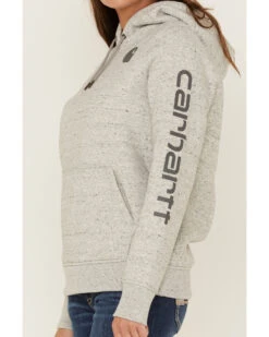 Carhartt Women's Clarksburg Sleeve Logo Hooded Sweatshirt -Western Cowboy Equipment Store 2000322796 070 P2