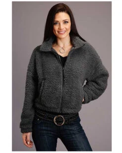 Stetson Women's Charcoal Fuzzy Fleece Jacket
