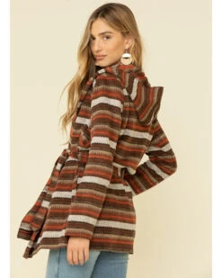 Cripple Creek Women's Orange Striped Blanket Wrap Jacket 9 Cripple Creek Women's Orange Striped Blanket Wrap Jacket -Western Cowboy Equipment Store 2000327628 800 P2