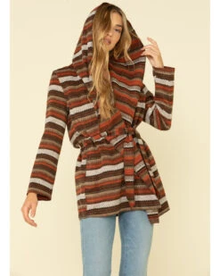 Cripple Creek Women's Orange Striped Blanket Wrap Jacket 10 Cripple Creek Women's Orange Striped Blanket Wrap Jacket -Western Cowboy Equipment Store 2000327628 800 P4