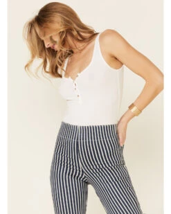 Show Me Your Mumu Women's Berkeley Striped Flare Leg Jeans