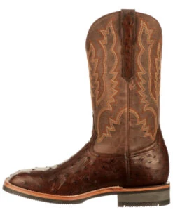 Lucchese Men's Rowdy Exotic Full-Quill Ostrich Western Boots - Square Toe