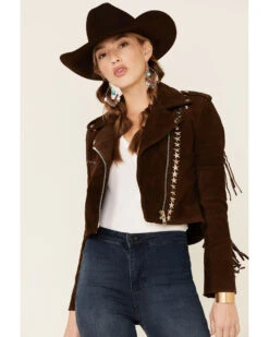 Understated Leather Women's Tan Paris Texas Star Studded Jacket -Western Cowboy Equipment Store 2000339332 280 P3