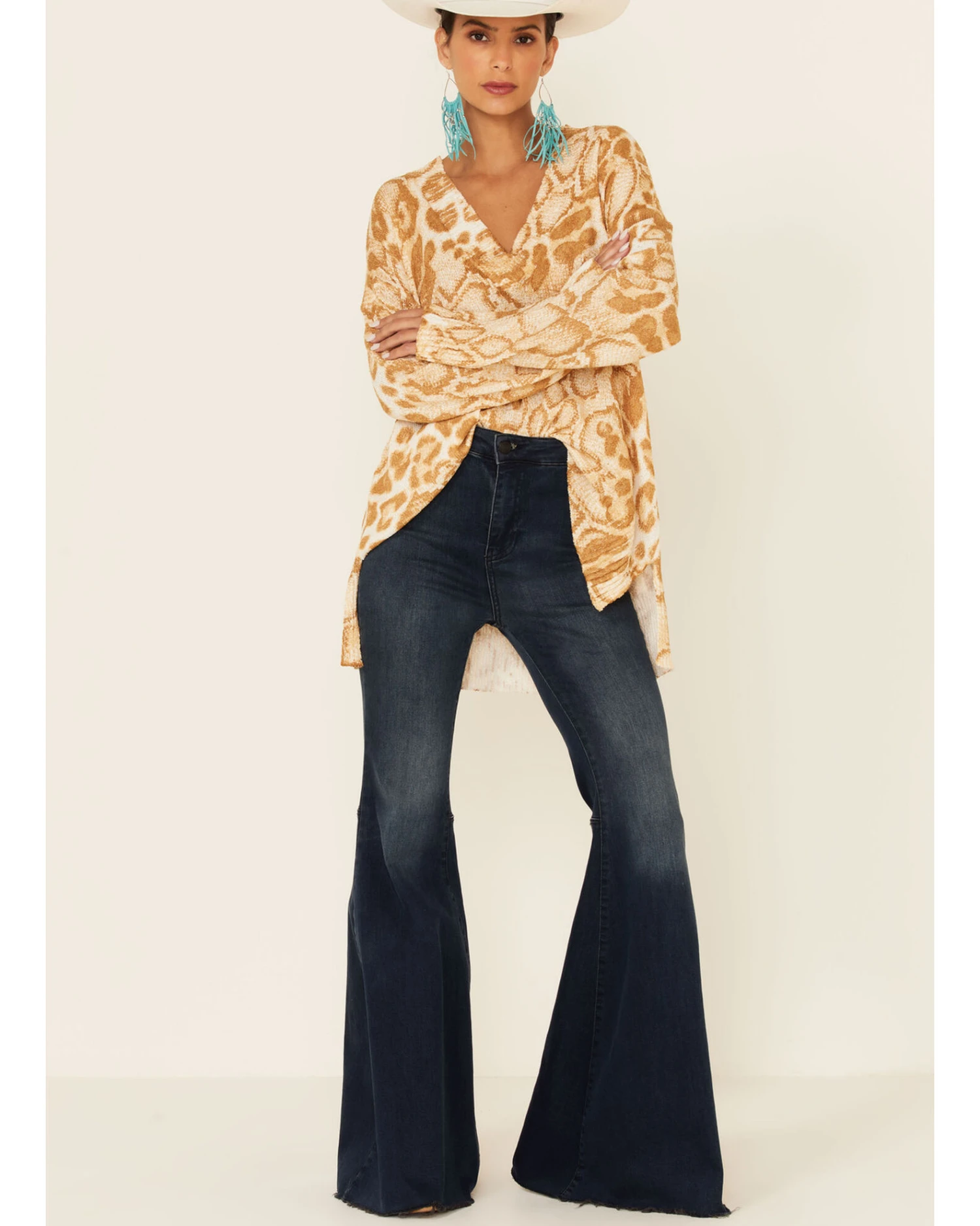 Show Me Your Mumu Women's Sand Cliffside Cheetah Print Pullover Sweater 4 Show Me Your Mumu Women's Sand Cliffside Cheetah Print Pullover Sweater - Image 2