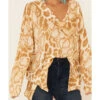 Show Me Your Mumu Women's Sand Cliffside Cheetah Print Pullover Sweater