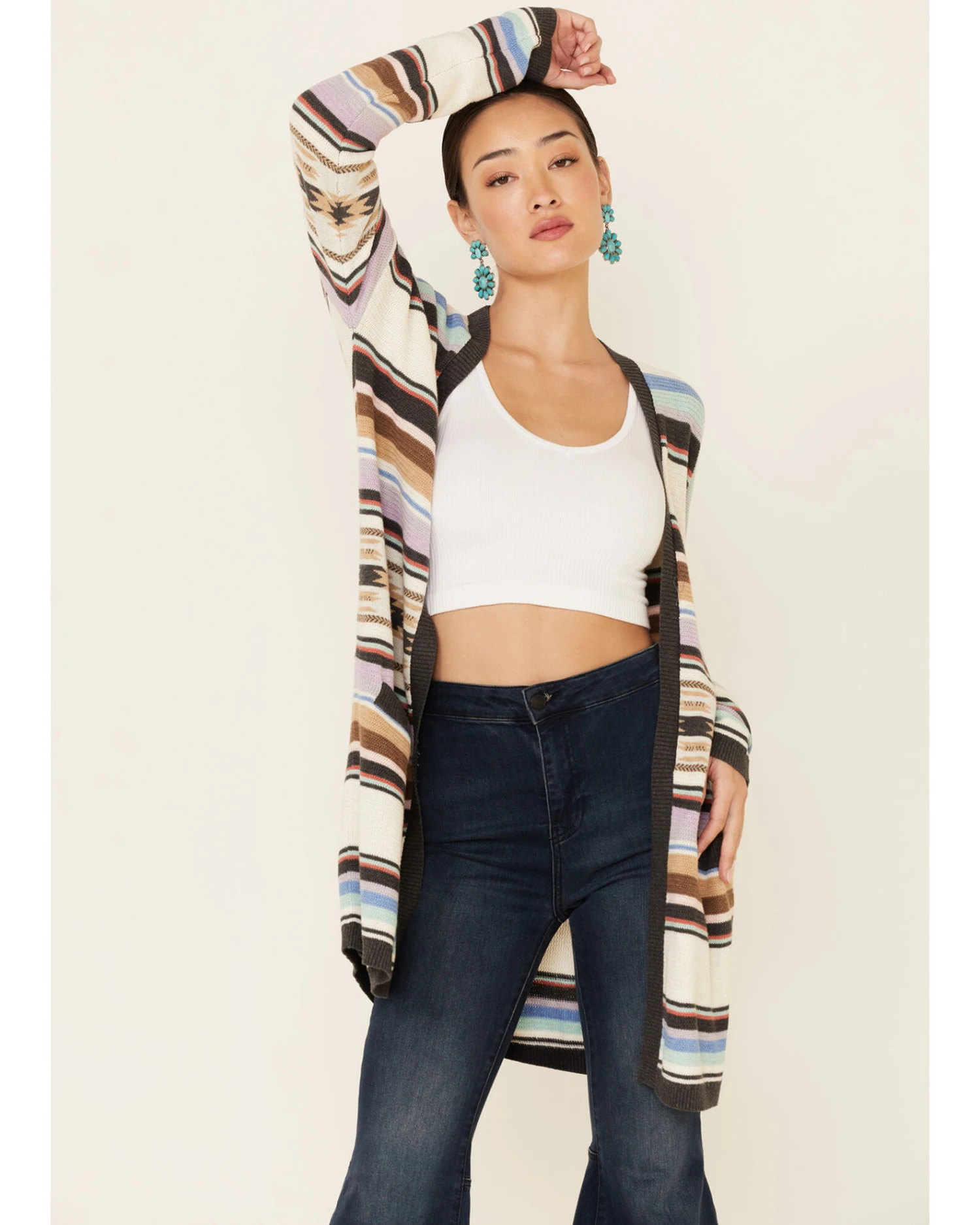 Tasha Polizzi Women's Cream Serape Malibu Cardigan 7 Tasha Polizzi Women's Cream Serape Malibu Cardigan - Image 5