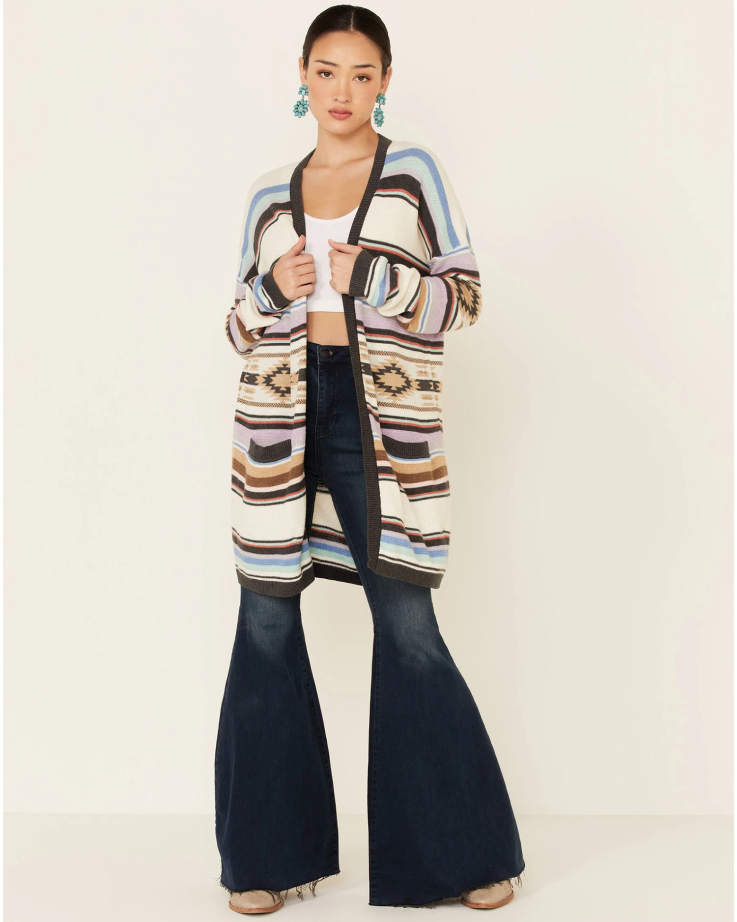 Tasha Polizzi Women's Cream Serape Malibu Cardigan 5 Tasha Polizzi Women's Cream Serape Malibu Cardigan - Image 3