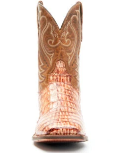 Dan Post Men's Tan Caiman Belly Western Boots - Broad Square Toe -Western Cowboy Equipment Store 2000344180 280 P4