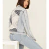 Driftwood Women's Light Wash Patchwork Cropped Button-Front Denim Jacket -Western Cowboy Equipment Store 2000344289 400 P5