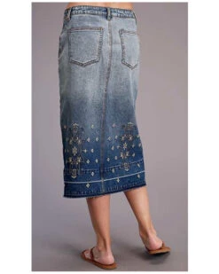 Stetson Women's Embroidered Long Denim Skirt