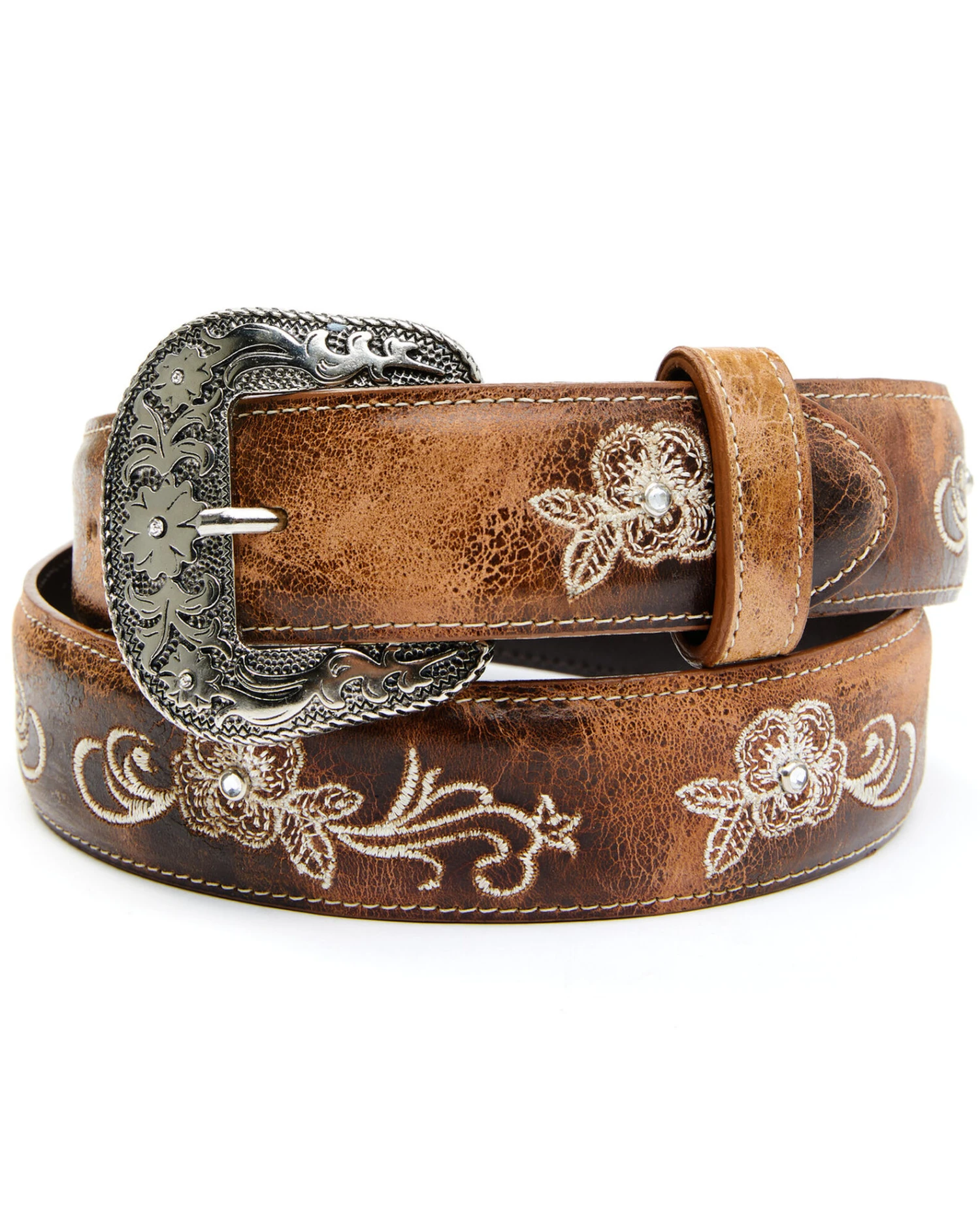 Shyanne Women's Lasy Cream Floral Western Belt 4 Shyanne Women's Lasy Cream Floral Western Belt - Image 2