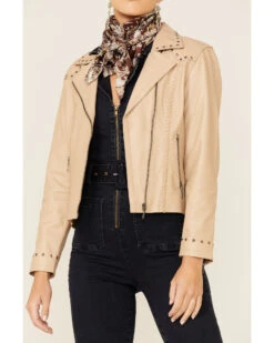 Cripple Creek Women's Studded Lamb Nappa Zip-Front Leather Jacket 7 Cripple Creek Women's Studded Lamb Nappa Zip-Front Leather Jacket -Western Cowboy Equipment Store 2000347465 280 P3