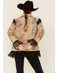 Double D Ranch Women's Story Of The Hunt Zip-Front Leather Jacket