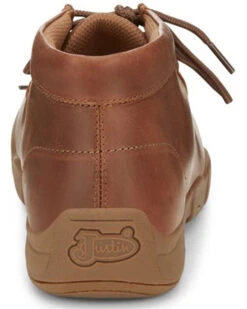 Justin Men's Cappie Brown Cowhide Leather Casual Lace-Up Shoe - Moc Toe