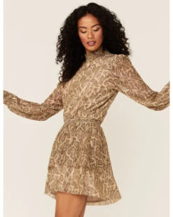Show Me Your Mumu Women's Glitter Python Russo Ruffle Dress -Western Cowboy Equipment Store 2000351217 900 P1