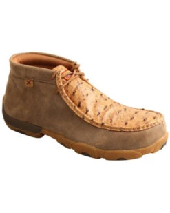 Twisted X Men's Exotic Full-Quill Ostrich Skin Work Shoes - Nano Composite Toe