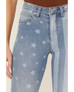 Shyanne Women's Stars & Stripes Print High Rise Super Flare Jeans -Western Cowboy Equipment Store 2000358728 414 P2