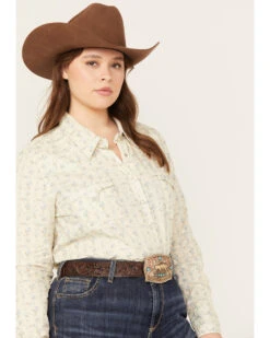 Roper Women's Floral Print Long Sleeve Pearl Snap Western Shirt - Plus 8 Roper Women's Floral Print Long Sleeve Pearl Snap Western Shirt - Plus -Western Cowboy Equipment Store 2000358906 110 P2