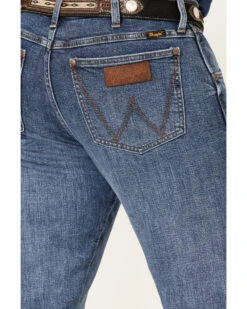 Wrangler Retro Green Men's Brierley Light Medium Wash Stretch Slim Straight Jeans -Western Cowboy Equipment Store 2000359722 413 P4