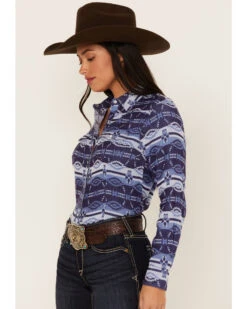 Ariat Women's R.E.A.L. Southwestern Oceanic Print Long Sleeve Western Pearl Snap Shirt -Western Cowboy Equipment Store 2000362866 400 P2