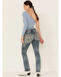 Vigoss Women's Mid Straight Vintage V-Pocket Denim Jeans -Western Cowboy Equipment Store 2000364126 400 P4