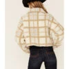 Vigoss Women's Ivory Grid Print Cropped Sherpa Jacket -Western Cowboy Equipment Store 2000364129 103 P3