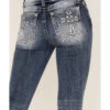 Miss Me Women's Dark Wash Mid Rise Puff Cross Tonal Denim Bootcut Jeans -Western Cowboy Equipment Store 2000364479 400 P2