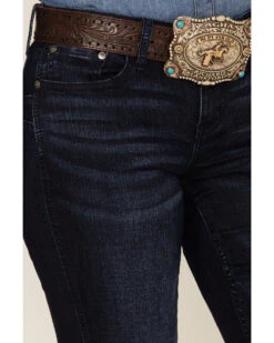 RANK 45 Women's Dark Wash Mid Riding Flare Jeans -Western Cowboy Equipment Store 2000364981 416 P2