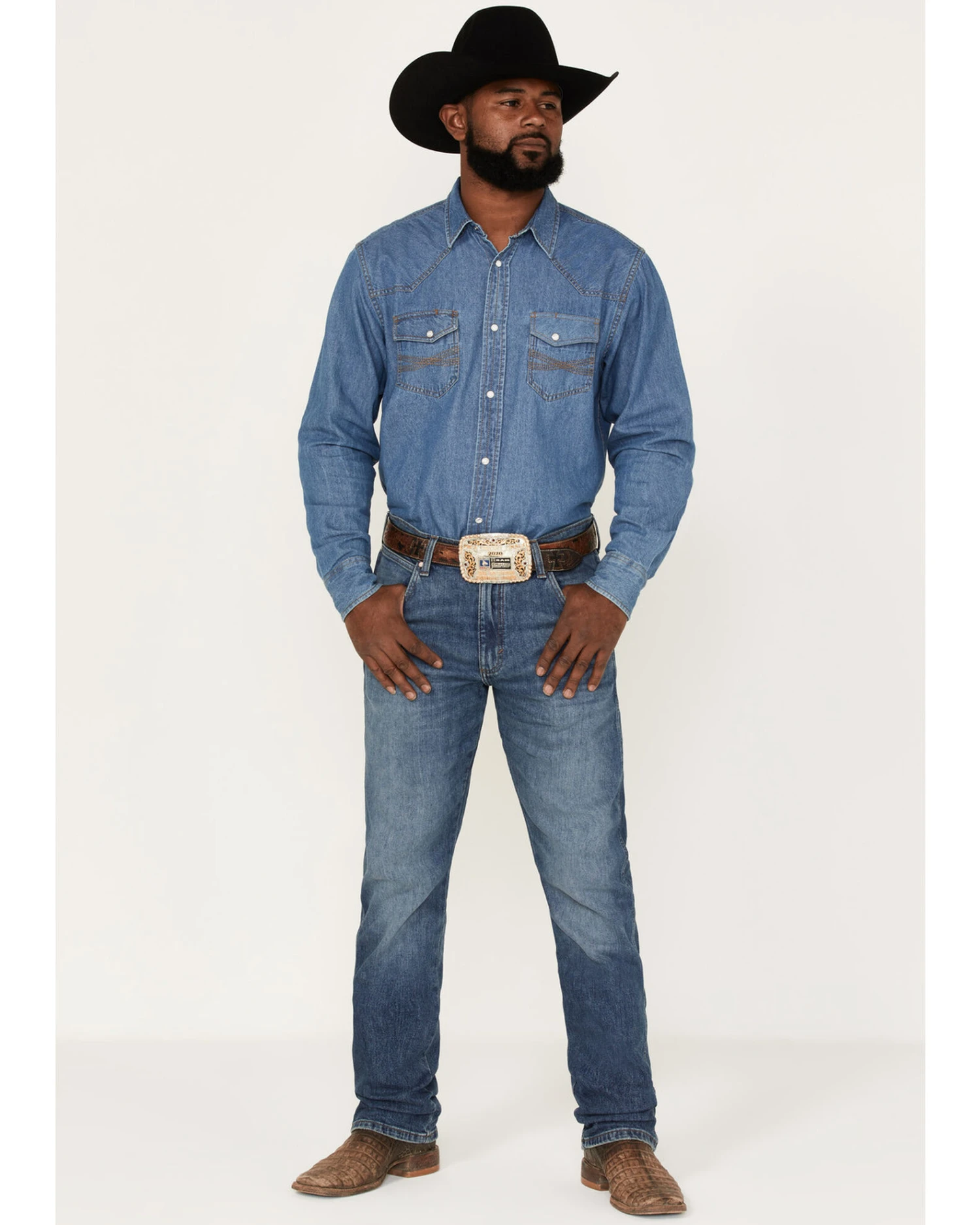 Wrangler Retro Green Men's Faded Indigo Medium Wash Stretch Slim Straight Jeans 3 Wrangler Retro Green Men's Faded Indigo Medium Wash Stretch Slim Straight Jeans