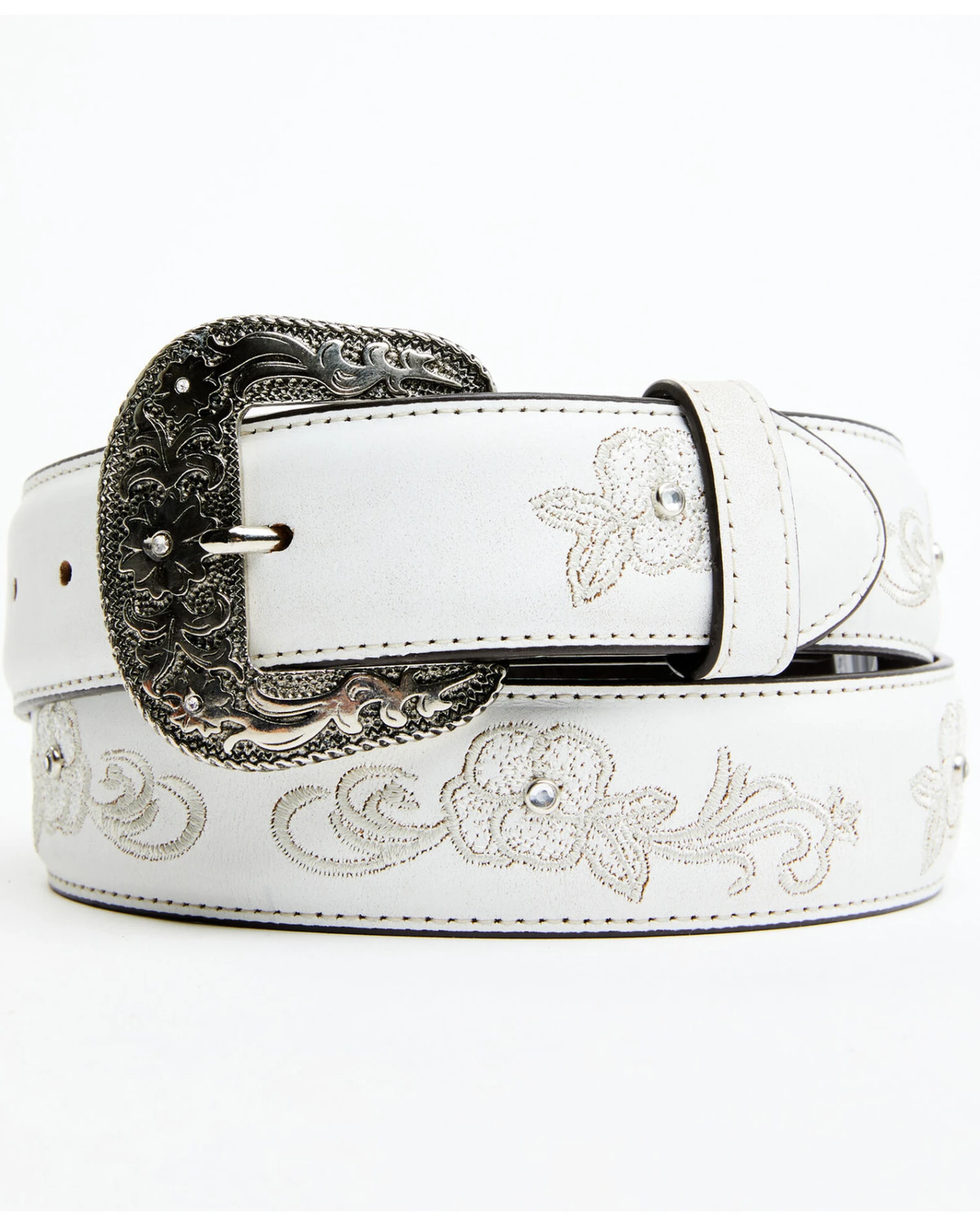 Shyanne Women's Lasy Floral Embroidered Rhinestone Western Belt 3 Shyanne Women's Lasy Floral Embroidered Rhinestone Western Belt